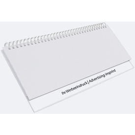 Korsch calendrier de bureau Professional 2027, format horizontal, 128 pages, vue d'ensemble de la semaine, calendrier pour D/GB/F/I, L 298 x H 105 mm, carton, blanc