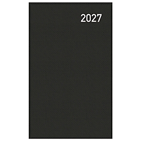 Korsch Calendrier de poche Saturn Edition Nature 2027, carnet d'adresses interchangeable, calendrier pour D/GB/F/I, L 153 x l 87 mm, carton, noir