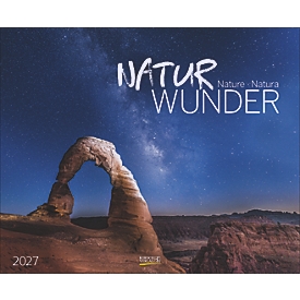 Korsch Calendrier illustré Merveilles de la nature 2027, photos avec des motifs naturels, L 440 x l 360 x H 5 mm, en couleur