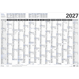 Korsch Calendrier mural 2027, 14 mois avec dates de vacances, calendrier pour D, L 670 x l 970 mm, blanc