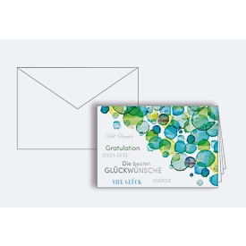 Korsch Carte de voeux cercles, format B6, motif imprimé, enveloppes incluses, carton recyclé, couleur, 10 pièces