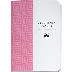 Korsch zakboekje "Geschenkplanner", DIN A6, hardcover, B 105 x H 148 mm, roze/wit