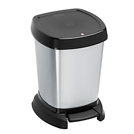 Kosmetikeimer Rotho PASO, 6 l, herausnehmbarer Inneneimer, Kunststoff, silber metallic