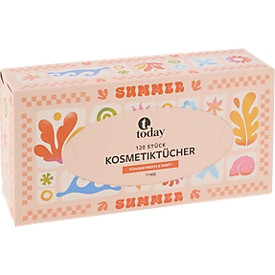 Kosmetiktücher, 120 Stück, 3-lagig, im Spenderkarton, Holzzellstoff, chlorfrei gebleicht, weiß