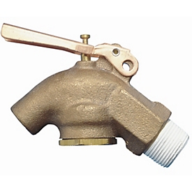 Kraan, messing, aansluiting 3/4", met vlamdover, zelfsluitend