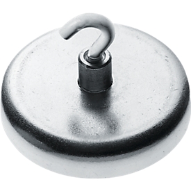 Krachtmagneet met haak, Ø 25 mm, hechtkracht ca. 4 kg, gegalvaniseerd, 5 stuks