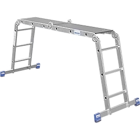 Krause aluminium knikladder, 4 x 3 sporten (300 mm diep), SpeedMatic systeem, 2 dwarsladders