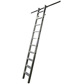 KRAUSE kastenladder, aluminium, met 2 paar inhanghaken/opberghaken, 10 treden