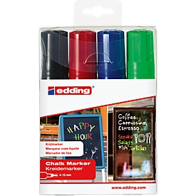 Krijtstift edding 4090 4-15 mm, 1x zwart, 1x rood, 1x blauw, 1x groen