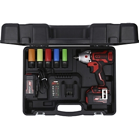 KS-Tools Akku-Schlag-Schrauber-Satz eMONSTER, 1/2", Höchstdrehmoment 690 Nm, 3 Drehmomentstufen, umschaltbar, 9-teilig, in schwarzem Tragekoffer