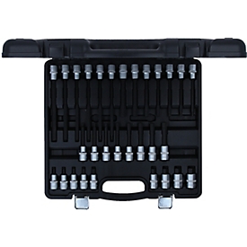 KS-Tools Bit-Stecknuss-Satz, 1/2", 30-teilig, in schwarzem Tragekoffer