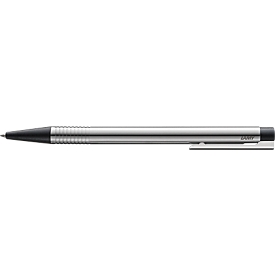 Kugelschreiber LAMY 205 logo, nachfüllbar, blauschreibende Großraummine, silber & matt-schwarz