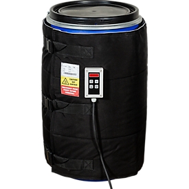 Kuhlmann Chauffe-fûts, numérique, pour fûts en acier ou en plastique de 105-120 l, 640 W, 0-90°C, IP40, L 1650 x P 10 x H 700 mm, noir