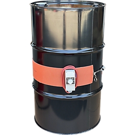 Kuhlmann Fass-Heizgürtel, analog, für 105-l-Stahlfässer, 800 W, 0-120 °C, IP54, B 1380 x T 3 x H 115 mm, Silikon, rot