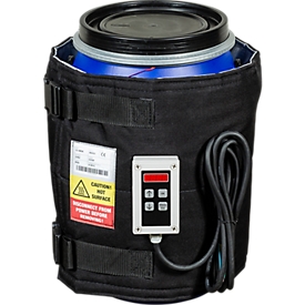 Kuhlmann Fass-Heizmanschette, digital, für 25-30 l Stahl oder Kunststofffässer, 225 W, 0-90°C, IP40, B 1200 x T 10 x H 400 mm, schwarz