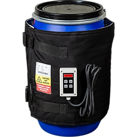 Kuhlmann Fass-Heizmanschette, digital, für 50-60 l Stahl- oder Kunststoff-Fässer, 300 W, 0-90°C, IP40, B 1380 x T 10 x H 460 mm, schwarz