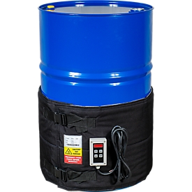 Kuhlmann Fass-Heizmantel, digital, für 200-220 l Stahl- oder Kunststoff-Fässer, 530 W, 0-90°C, IP40, B 1990 x T 10 x H 450 mm, Silikon-Fiberglas, schwarz