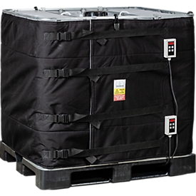 Kuhlmann IBC-Heizmantel, digital, für 1000 l IBC-Container, 2 x 1000 W, Temperaturbereich 0-90 °C, IP40, L 4400 x B 10 x H 1000 mm, schwarz