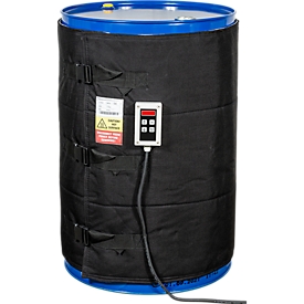 Kuhlmann Manteau chauffant pour fûts, numérique, pour fûts de 200-220 l en acier ou en plastique, 1200 W, 0-90°C, L 1990 x P 10 x H 800 mm, IP40, noir
