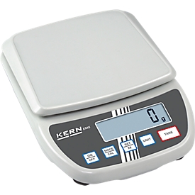 Laboratory balance Kern EMS 6K0.1, readability 0.1 g, weighing capacity 6 kg, large LC display, W 200 x D 280 x H 65 mm, plastic, white