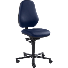 Labordrehstuhl LEANOS 9138, Kunstleder, blau