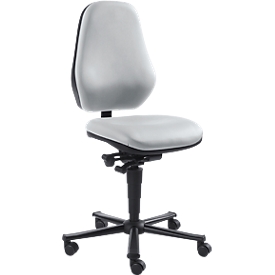 Labordrehstuhl LEANOS 9138, Kunstleder, grau