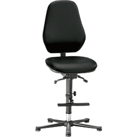 Labostoel Basic, met opstaphulp, kunstleer, Stamskin Top zwart
