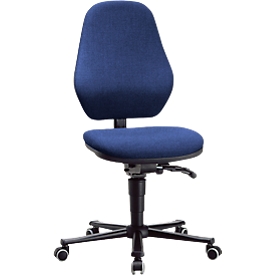 Labostoel Basic, met wielen, stoffen bekleding, Duotec blauw