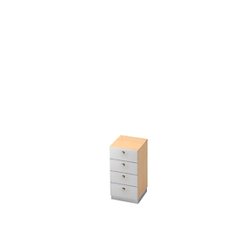 Ladekast, 2 ordnerhoogten, B 400 x D 420 mm, esdoornpatroon/zilver