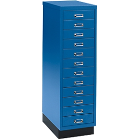 Ladekast A4, met 12 schuifladen, 940 mm hoog, gentiaanblauw