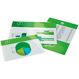 Laminierfolien GBC®, für Heisslaminiergeräte, A4 Hoch- & Querformat, beschriftbar, 175 µ, L 303 x B 216 mm, transparent-matt, Polyester, 100 Stück
