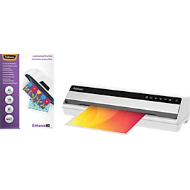 Laminiergerät Fellowes Saturn 3i, bis A3, bis 125 μ, 300 mm/Min, Auto-Abschaltung + gratis 100 Laminierfolien, A4, 80 μ, beschriftbar, 100 Stück