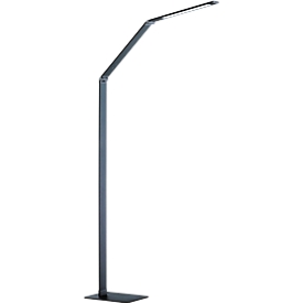 Lampadaire LED Geri, en aluminium, intensité lumineuse réglable sur 3 niveaux, durée d'éclairage env. 30 000 h, gris