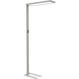Lampadaire LED Maul MAULsenja, 87 W, 15150 lm, 2700-5700 K, lumière directe/indirecte, intensité lumineuse variable, détecteur de mouvement/de lumière,H 1960 mm, aluminium, argenté