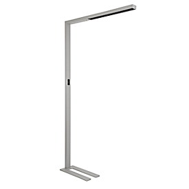Lampadaire LED MAULsirius colour vario sensor, dimmable en continu, lumière directe/indirecte,  80 W, 8750 lm, 3000-5500 K, aluminium et acier, argenté