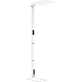 Lampadaire LED STARIS, 80 W, 10070 lm, 3000 - 6000 K, intensité lumineuse variable, éclairage direct/indirect, pour postes de travail informatisés, capteur de lumière du jour, 3 prises de courant, blanc
