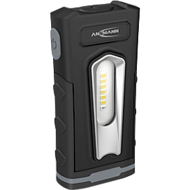 Lampe d'atelier à LED Ansmann WL 500R Pocket, 500 lm (lampe principale), 180 lm (lampe bouton), jusqu'à 26 h, L 64,8 × P 40,5 × H 131 mm, noir