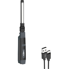 Lampe d'atelier LED Ansmann IL500R, 500 lm (lampe principale), 130 lm (lampe bouton), jusqu'à 12 h, IP20, IK07, L 43 × P 33 x H 320 mm, noir