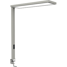 Lampe de bureau à pince LED Maul MAULsenja, 87 W, 15150 lm, 2700-5700 K, lumière directe/indirecte, intensité lumineuse variable, détecteur de mouvement/lumière, aluminium, argenté