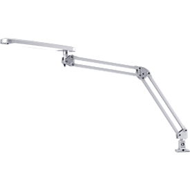 Lampe de bureau HANSA, pied de serrage, argent
