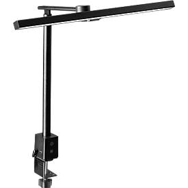 Lampe de bureau LED avec pince - intensité lumineuse variable, 3 températures de couleur, CRI 95, USB, 7 W, 230 V, aluminium noir