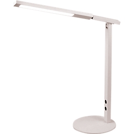 Lampe de bureau LED IDEAL, variateur à bouton-poussoir, 770 lumens, 2700-5000 kelvins, aluminium, blanc