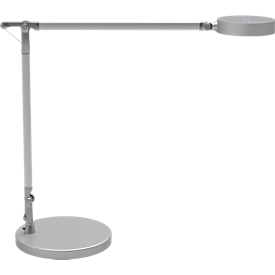 Lampe de bureau LED MAULgrace, variateur tactile à 4 niveaux, avec bras double en aluminium, 300 lm, argent