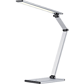 Lampe de bureau LED Slim, avec variateur 4 paliers, tête et bras réglables, space silver