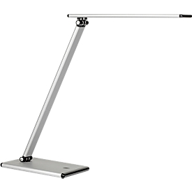 Lampe de bureau LED TERRA, 5 W, 500 lm, 4 niveaux d'éclairage, pivotant et inclinable, pliable, gris