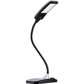 Lampe de bureau LED Twist, 300 Lumen, bras flexible, durée de vie 30000 h, argenté