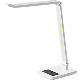 Lampe de table LED Hansa Tide, température de couleur réglable, fonction mémoire, gris métallisé/blanc