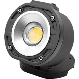 Lampe de travail à LED Ansmann FL1100R, 2 modes d'éclairage, 1100 lumens, jusqu'à 4,5 h, IP65, batterie, articulation sphérique 360°, crochet de suspension, L 90 × P 61 × H 87 mm