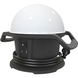 Lampe de travail LED Ansmann Ball Light 360°, 5000 lumens, 6500 kelvins, IP54, IK08, 5 m de câble, crochet de suspension, L 332,5 × l 240 × H 254 mm