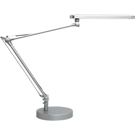 Lampe LED de table MAMBOLED, 7 W, 665 lm, avec diffuseur, orientable et inclinable, socle + pince, gris métal